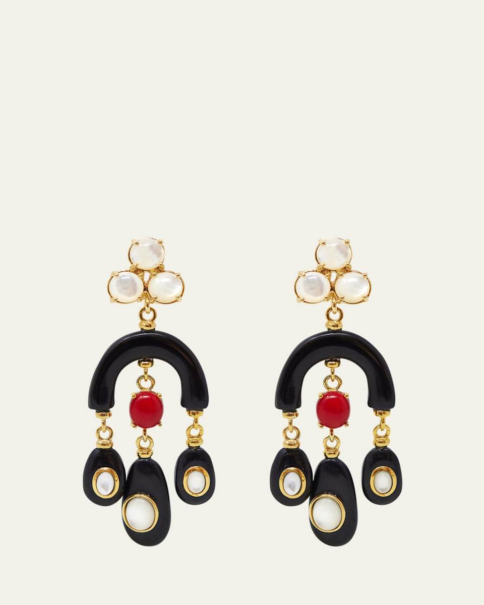 Resin and MOP Chandelier Earrings